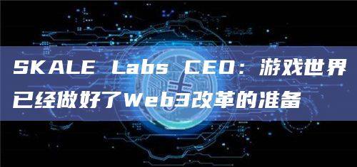 SKALE Labs CEO:游戏世界已经做好了Web3改革的准备