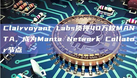 Clairvoyant Labs成为Manta Network Collator节点为用户提供Stake质押服务