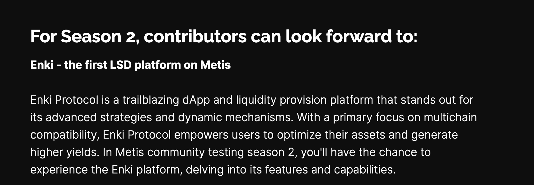 Metis上第一个LSD平台