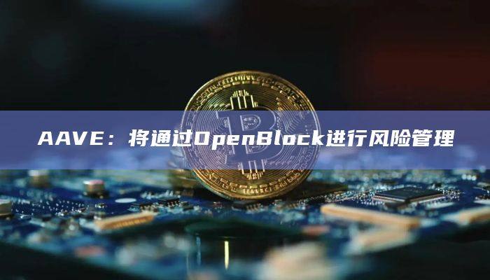 AAVE将通过OpenBlock协助Aave DAO进行风险管理