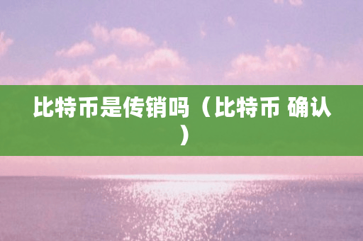 比特币是传销吗