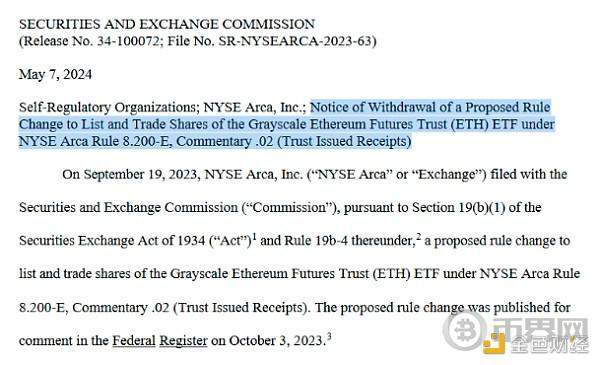 灰度撤回以太坊期货ETF申请